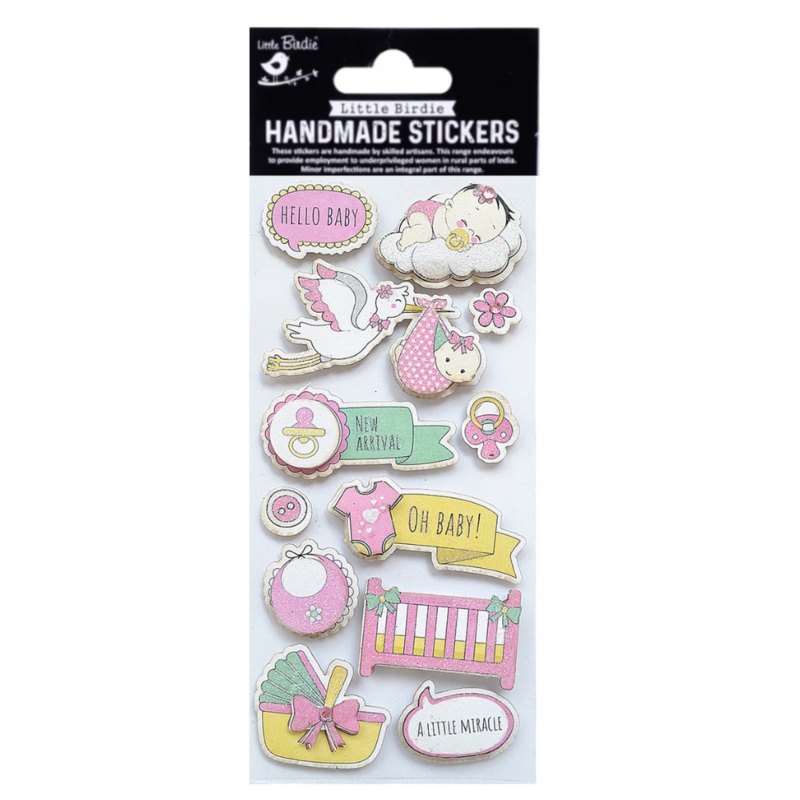 Handmade Stickers New Arrival Pink 12pc