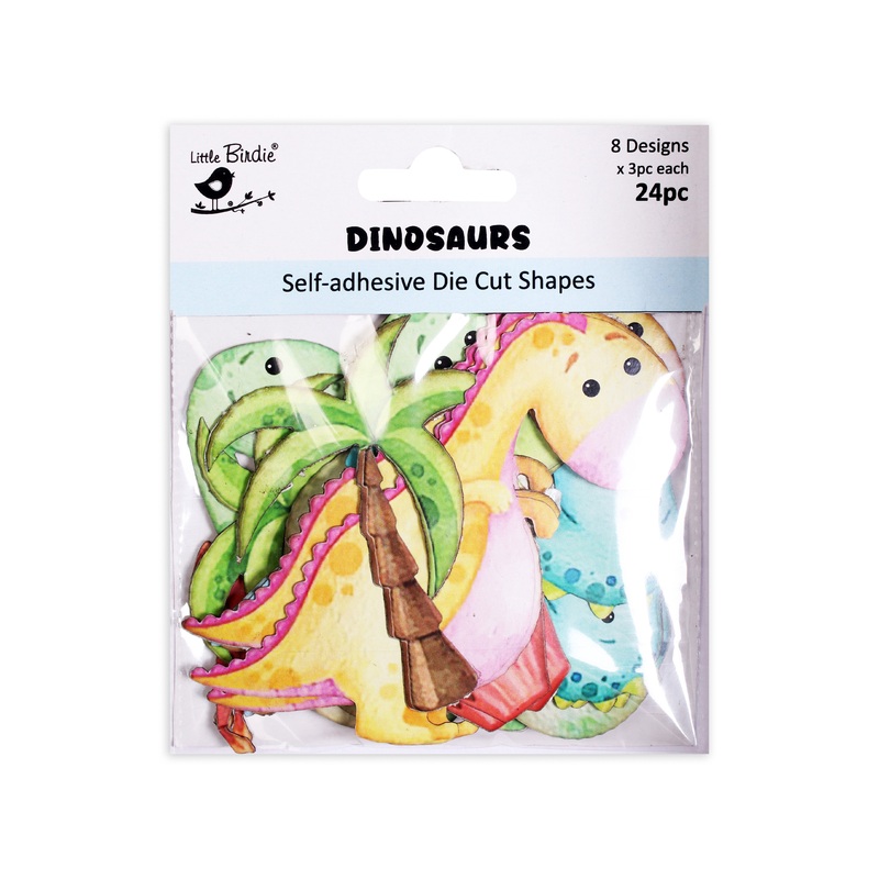 Self – Adhesive Die Cut Shapes – Dinosaurs, 24pc, 1 Sheet