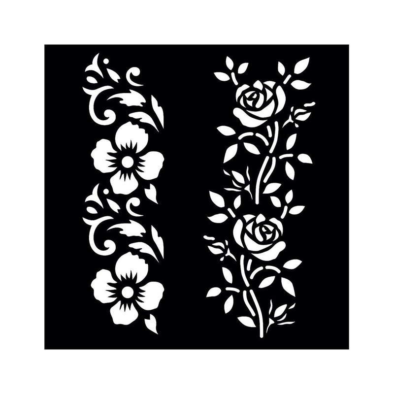 Stencil Floral Vine 4X4Inch 1Pc Lb