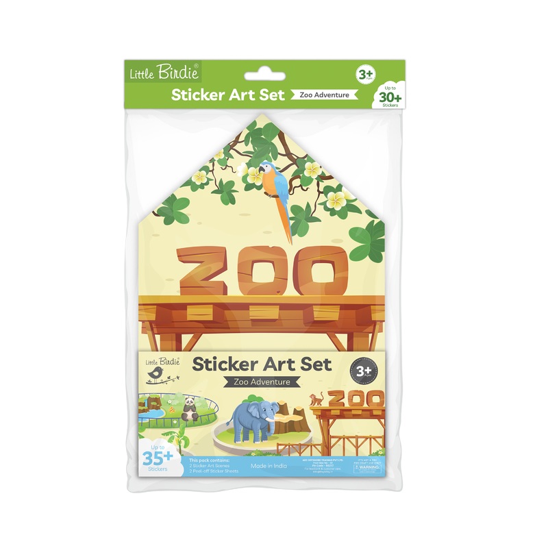 Sticker art set Zoo Approx 11.5 x 7.75inch 2Sheets