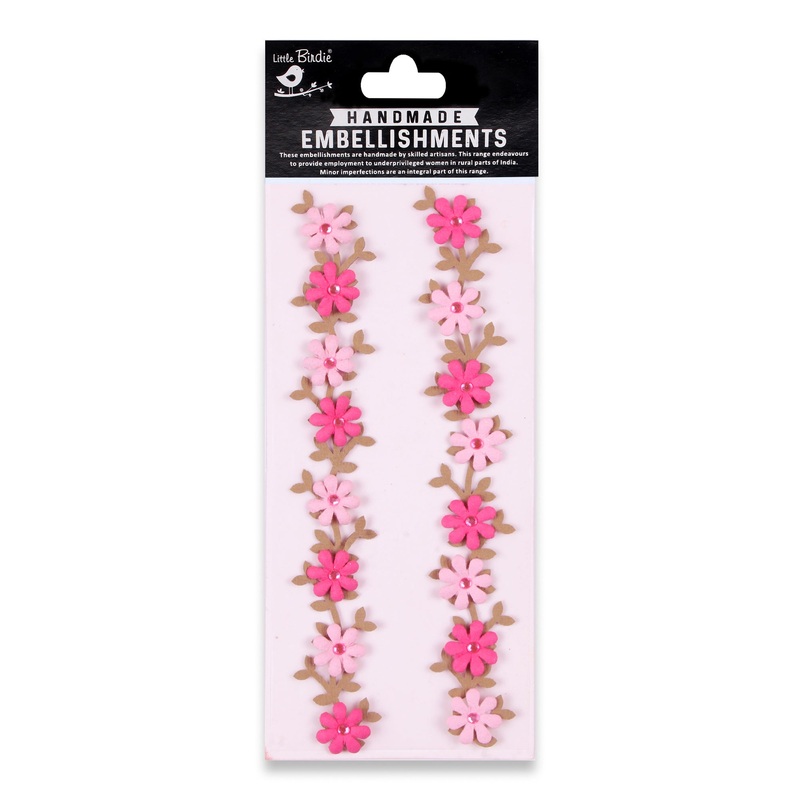 Handmade Stickers Floral vine 2pc