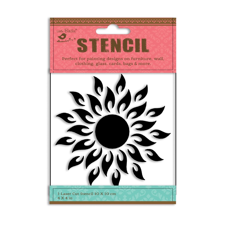 Stencil Flaming Sun 4 X 4Inch 1Pc Pbci Lb
