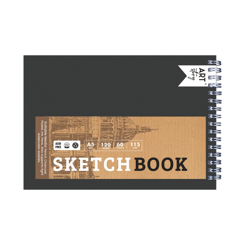 Sketchbook Artist Paper – A5 | Wire-O | 115gsm – 120Pages – 1 Book