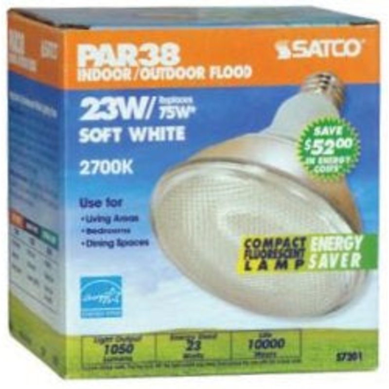 BULB CF FLOOD LIGHT 23W 230V PAR38 (ROHS)  SATCO: S7422 [E00763]