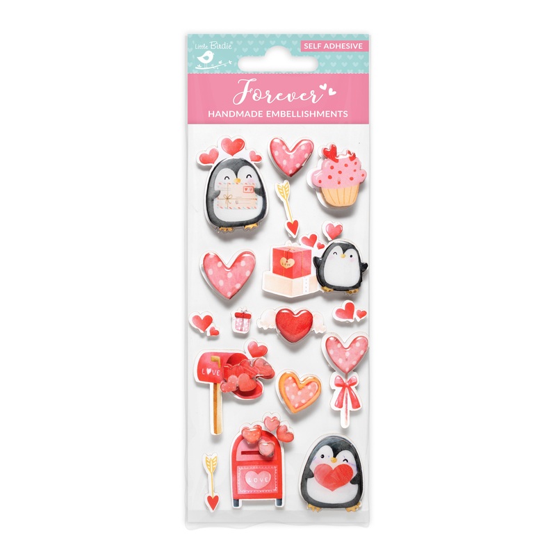 Handmade Resin Sticker With Love 17pc