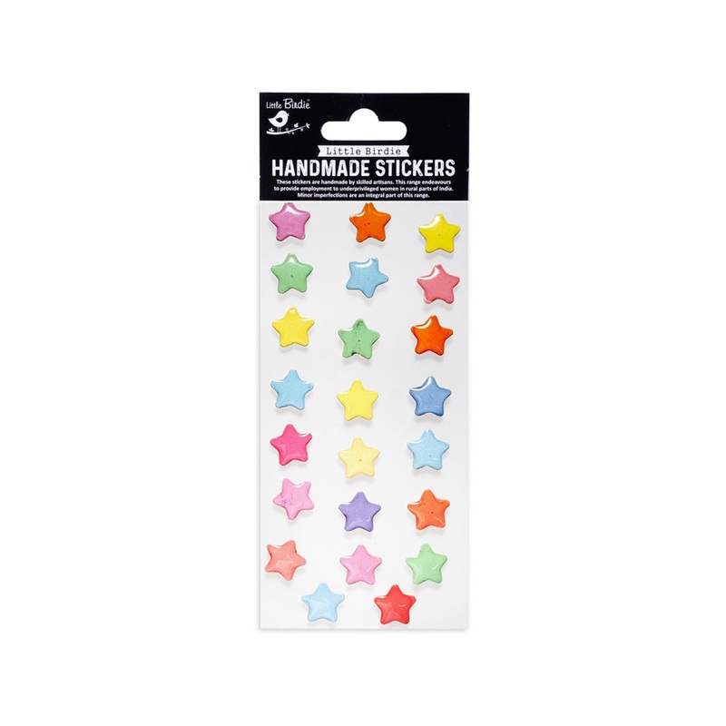 Handmade Resin Stickers – Colourful Stars 23pc, 1 Sheet