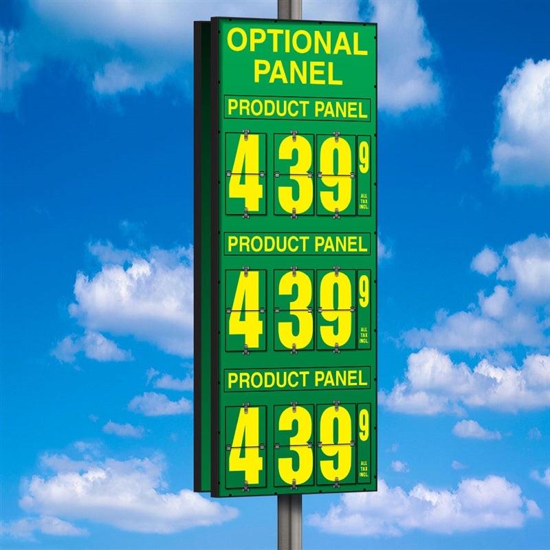 10 Flip Numbers- Three-Product, Double-Sided Pole Mount w/ Optional Panel