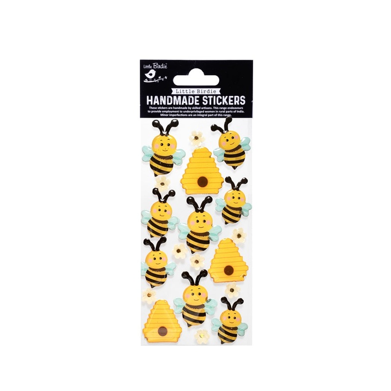 Handmade Resin Stickers – Bee Colony, 19pc, 1 Sheet