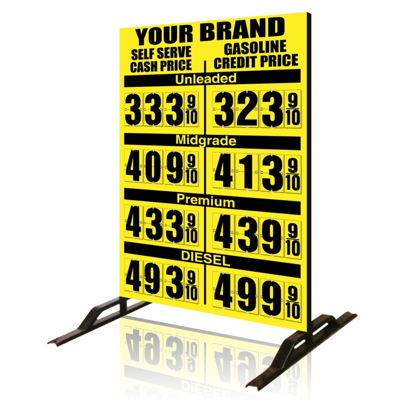 Dual Cash/Credit Gas Price Flip Sign Four-Product