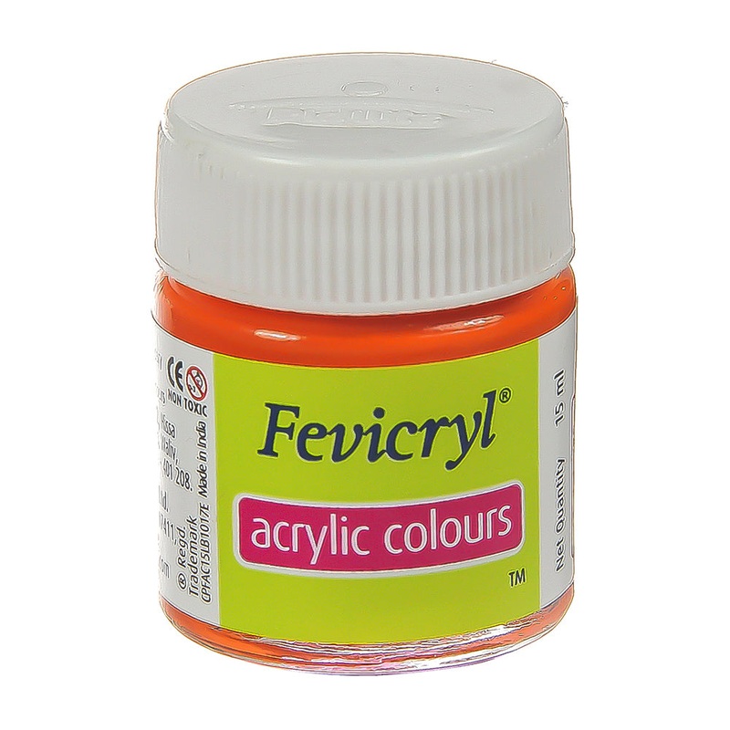 Fevicryl Acrylic Colours Orange 15Ml Bottle