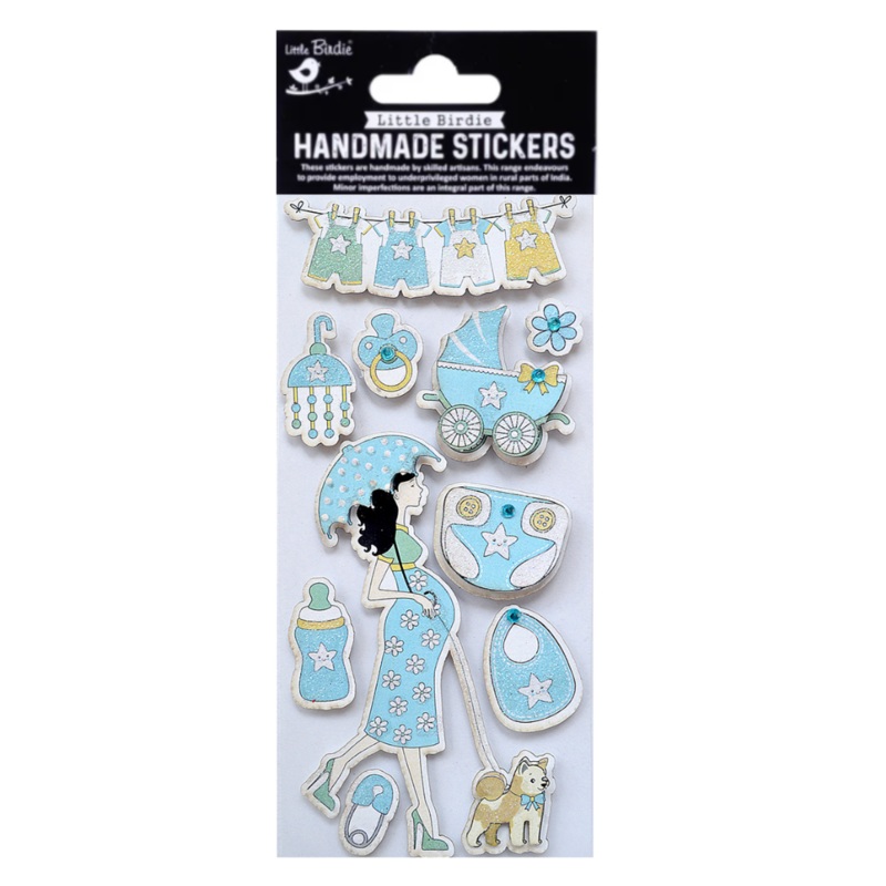 Handmade Stickers It’s a Girl Blue 10pc