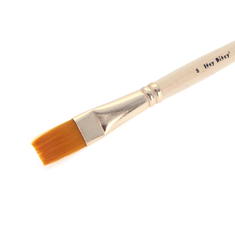 Synthetic Hair Flat Brush Size-8 Gold