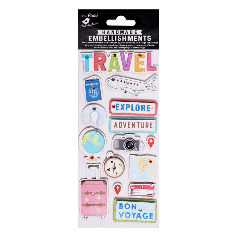 Handmade Stickers – Adventure And More, 15pc, 1 Sheet