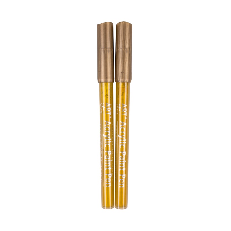 Acrylic Paint Marker Pen Water Based Gold 1mm Tip Pack Of 2pc