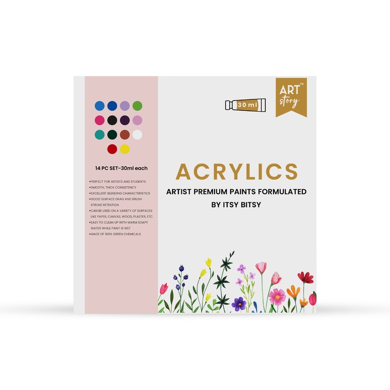 Artists Acrylic Colour Set 14 Colors X 30ml each