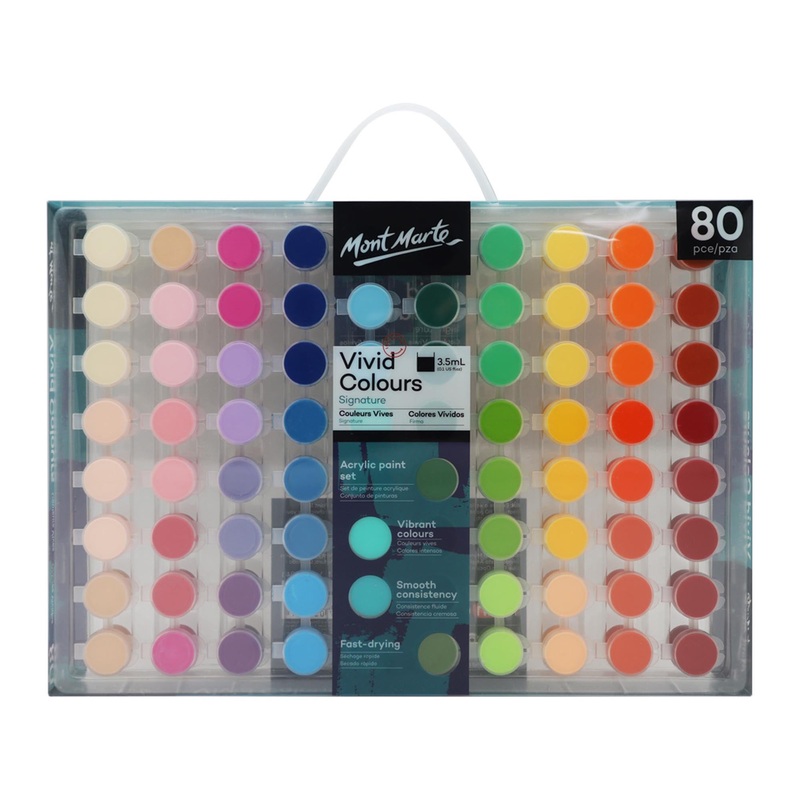 Mont Marte Signature Vivid Colours Acrylic Paint Set 80Pc