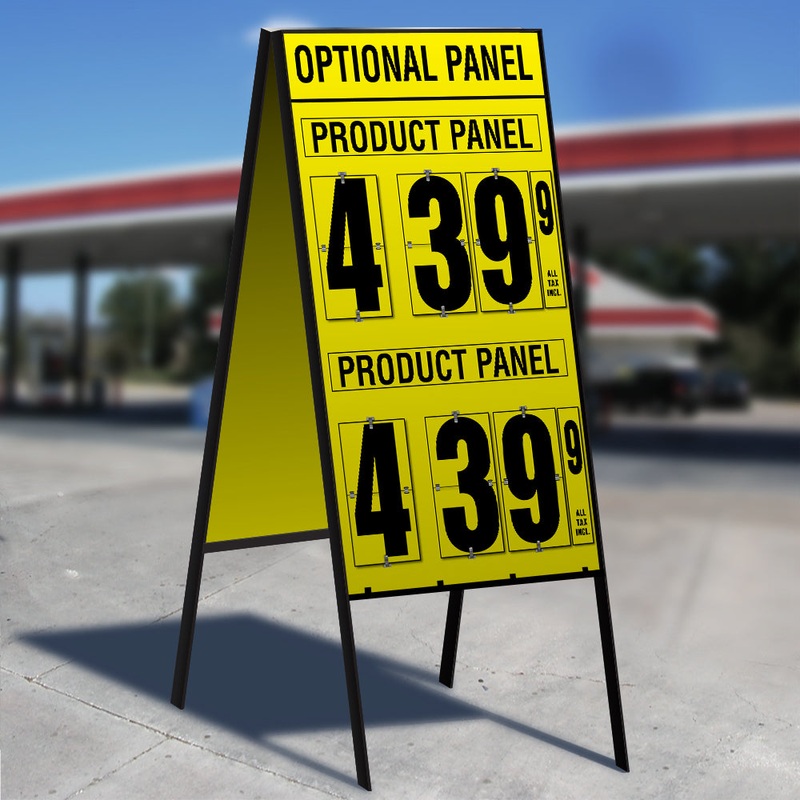 16 Flip Numbers- 2 Product, Double Sided A-Frame w/ Optional Panel