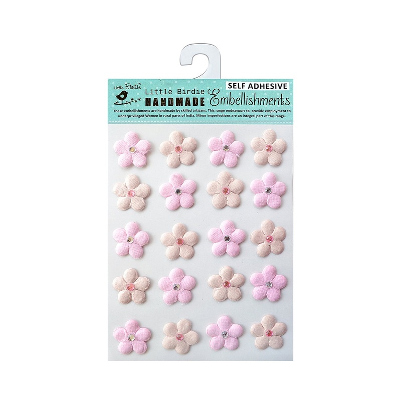 Embossed Jewelled Daisies Raspberry Ice 20 Pc