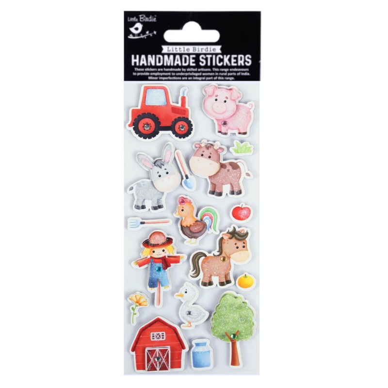 Handmade Stickers Farm Life 17pc