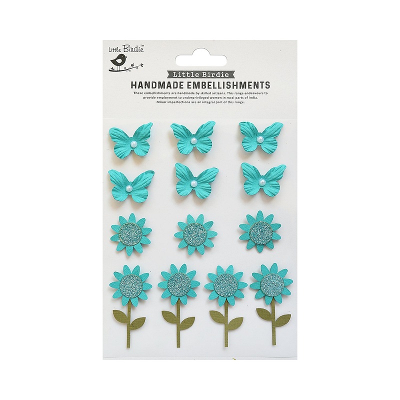Self Adhesive Stickers Blooms & Butterflies Sky Delight 13pc