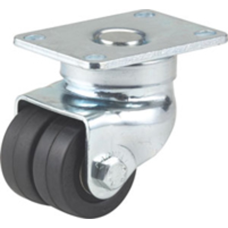2 DARNELL HARD RUBBER DOUBLE WHEEL SWIVEL CASTER