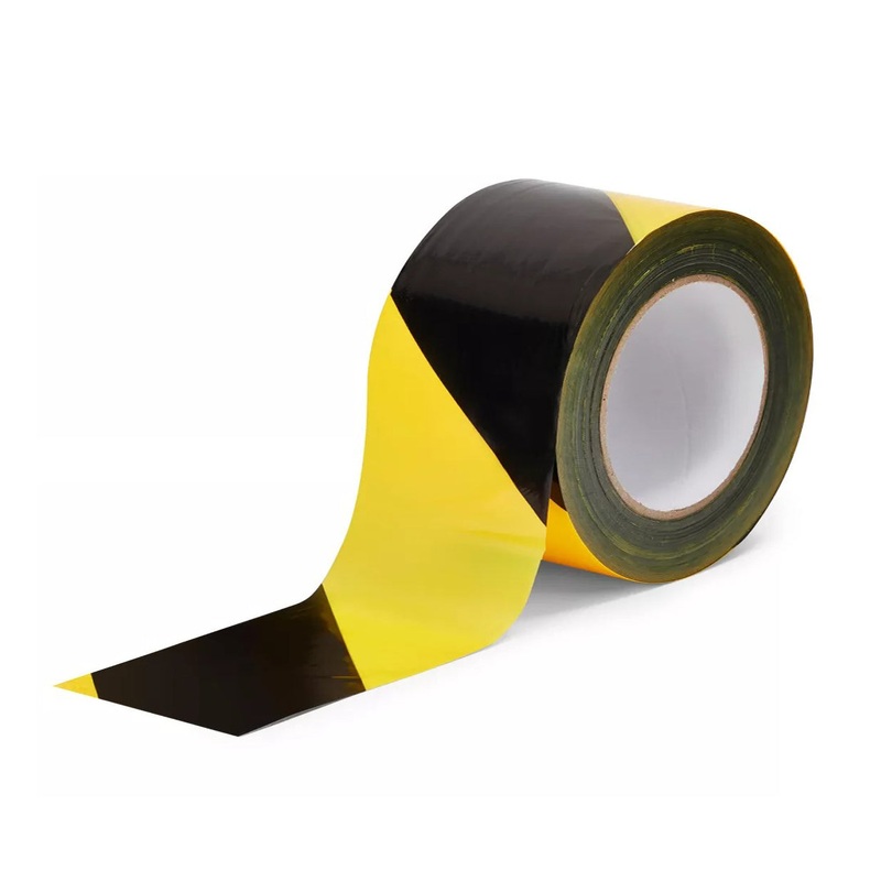 Warning Tape Yellow and Black 75mm