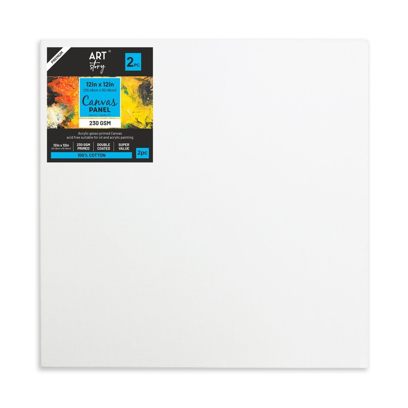 Canvas Panel 3Mm Mdf Board 12 X 12Inch 2Pcs Lb