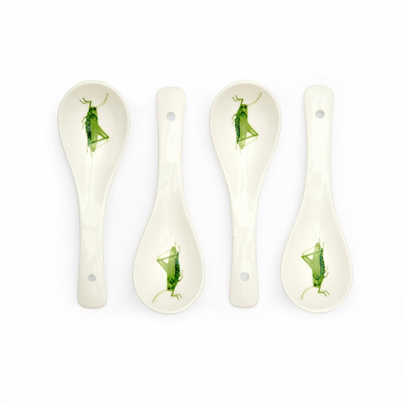 Kikkerland Ceramic Grasshopper Spoons