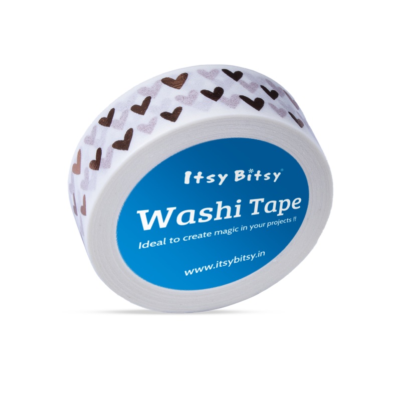 Washi Tape Golden Heart 15Mmx10Mtr 1Pc