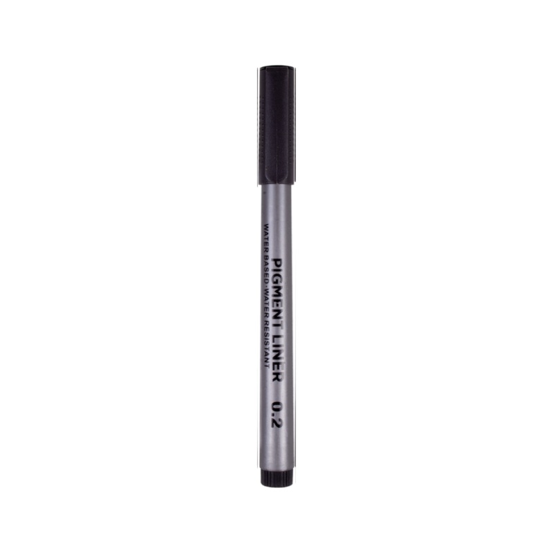 Pigment Fineliner Water Based Black 0.2mm Tip 1pc