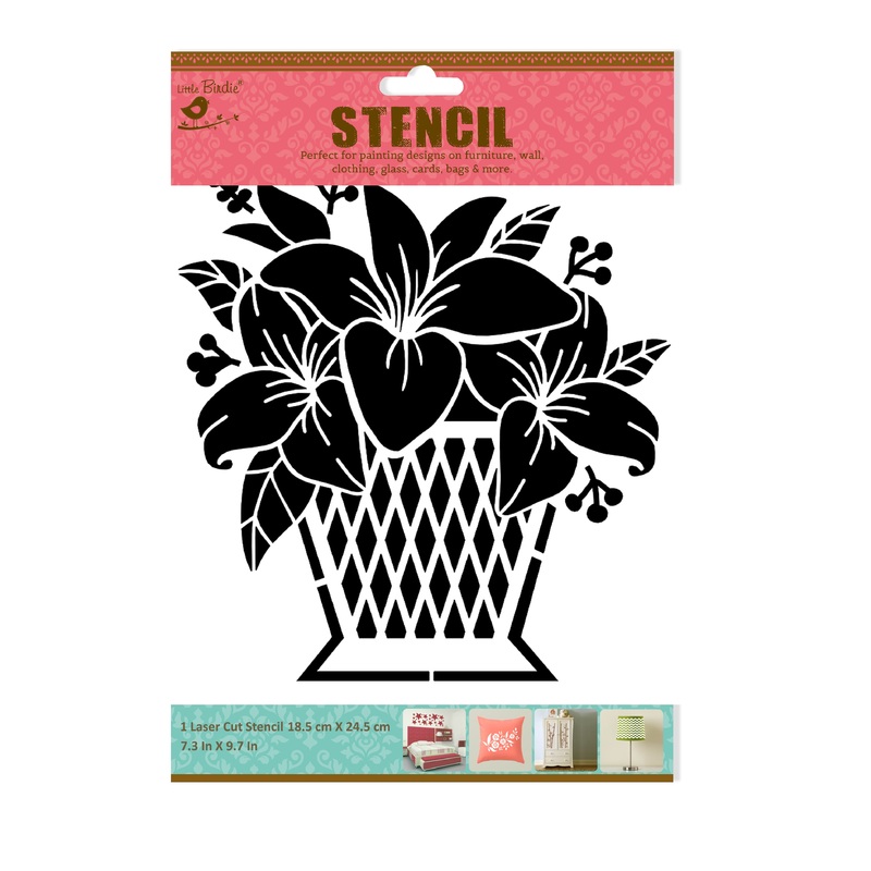 Stencil Lily Basket 7.3 X 9.7Inch 1Pc Pbci Lb