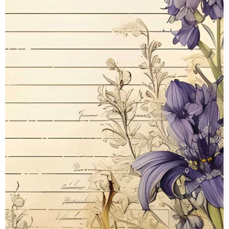 Printed Cardstock |  12 X 12inch |  Iris Bouquet | 250gsm | 1Sheet