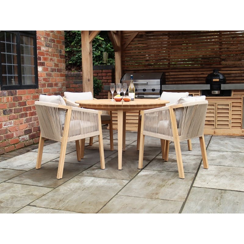 Sunray Dining Set 4 Seater 120cm FSCROM120DIN