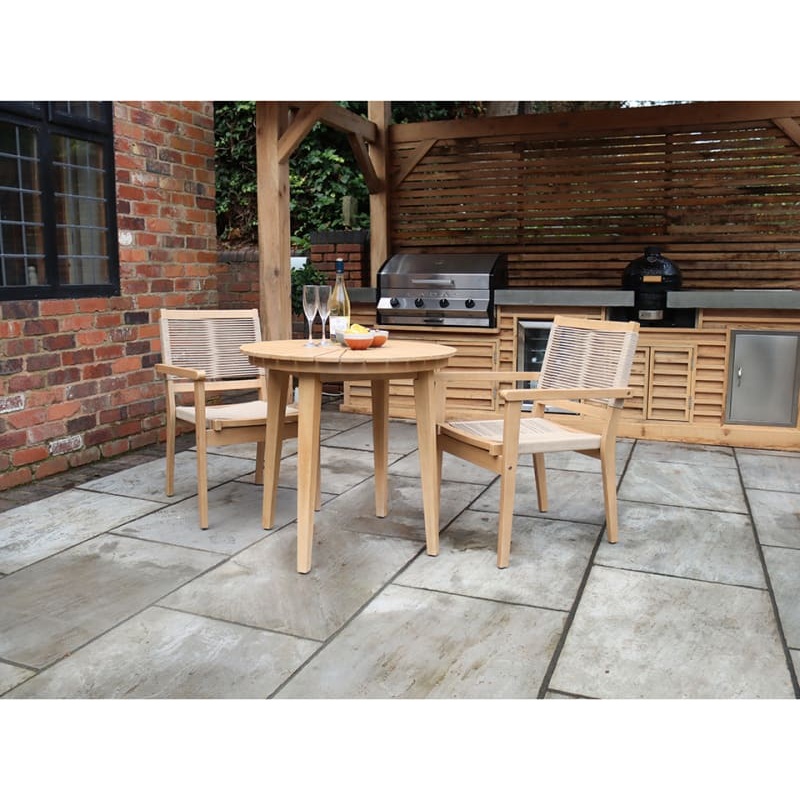 Roma Sunray Manhattan Bistro Set + 2 Stacking Chairs 80cm FSCROMBISSTK