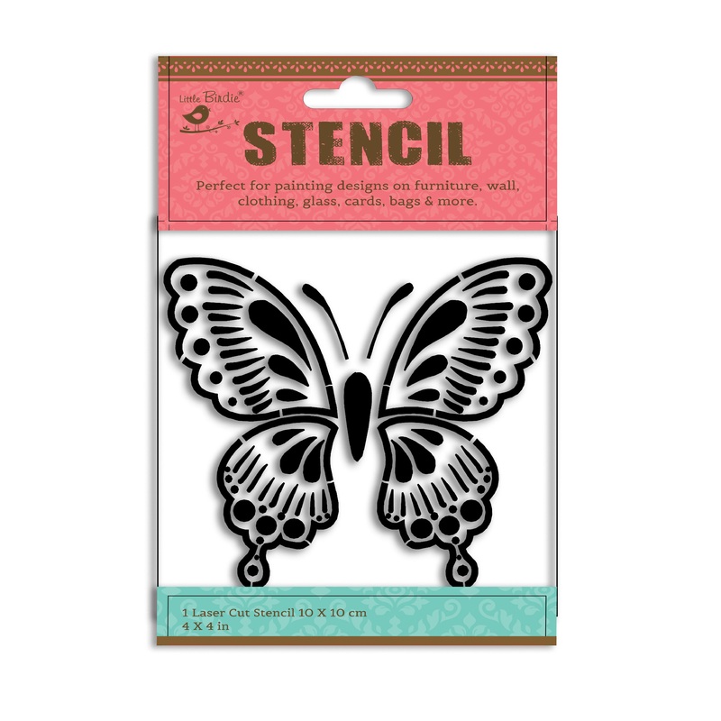 Stencil Butterfly Glamour 4 X 4Inch 1Pc Pbci Lb