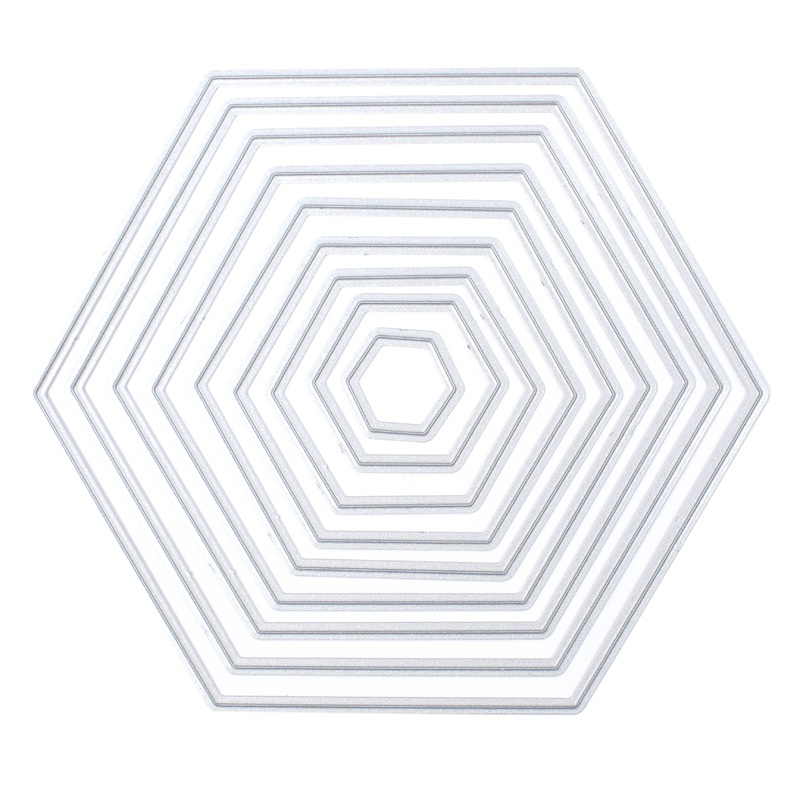 Thin Cut Dies Hexagonal Layout 9.5Cm X 11Cm–1.5Cm X 1.8Cm 9Pc