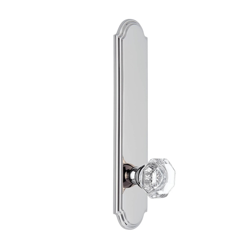 Arc Tall Plate with Chambord Crystal Knob in Bright Chrome