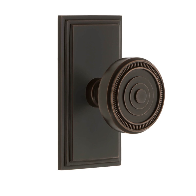 Carr Short Plate with Soleil Knob in Timeless Bronze