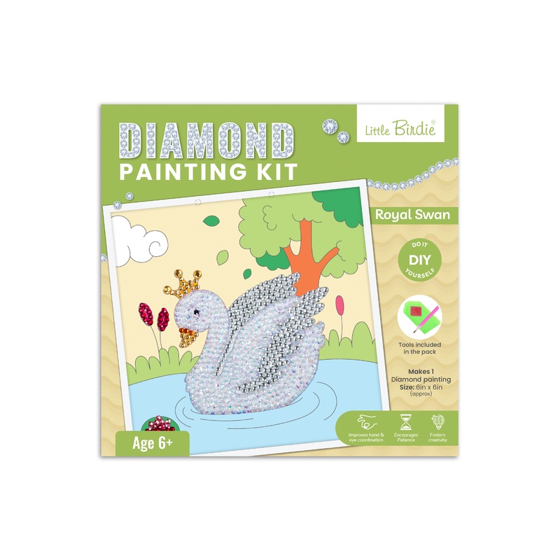DIY Diamond Painting Kit – Royal Swan, 1 Box