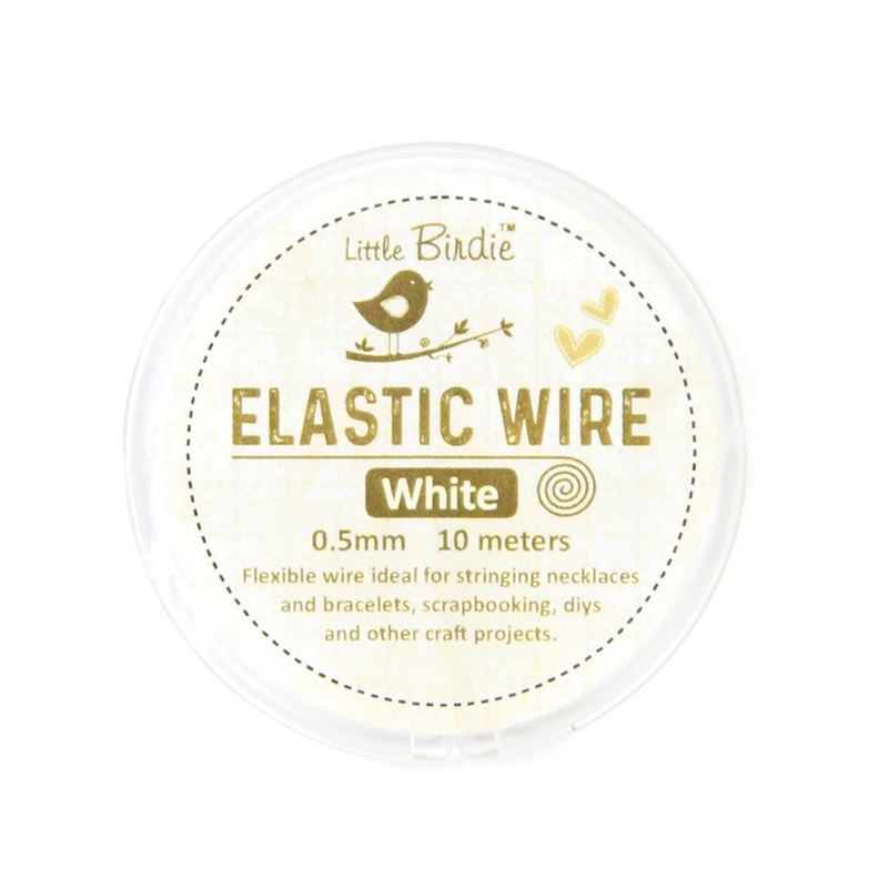 Elastic Wire 0.5Mm White 10Mtrs 1Pc Roll Ib