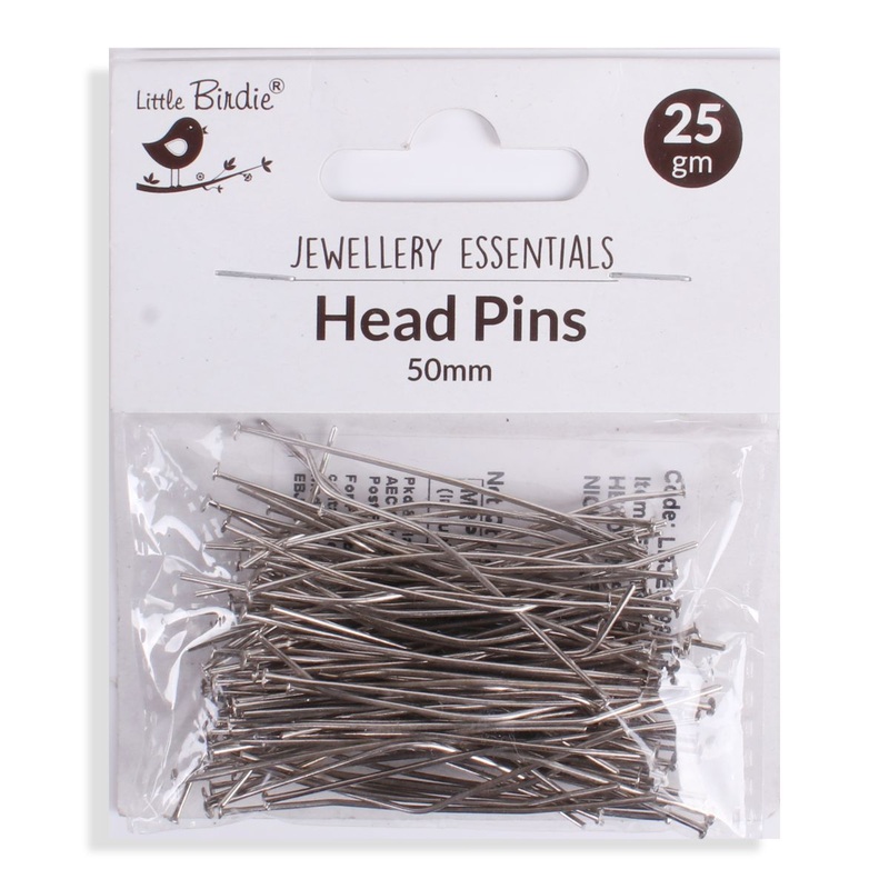 Findings Head Pin 50Mm Nickel 25G