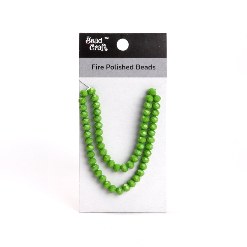 Fire Polished Beads Opaque Lime Green 8mm 1 String