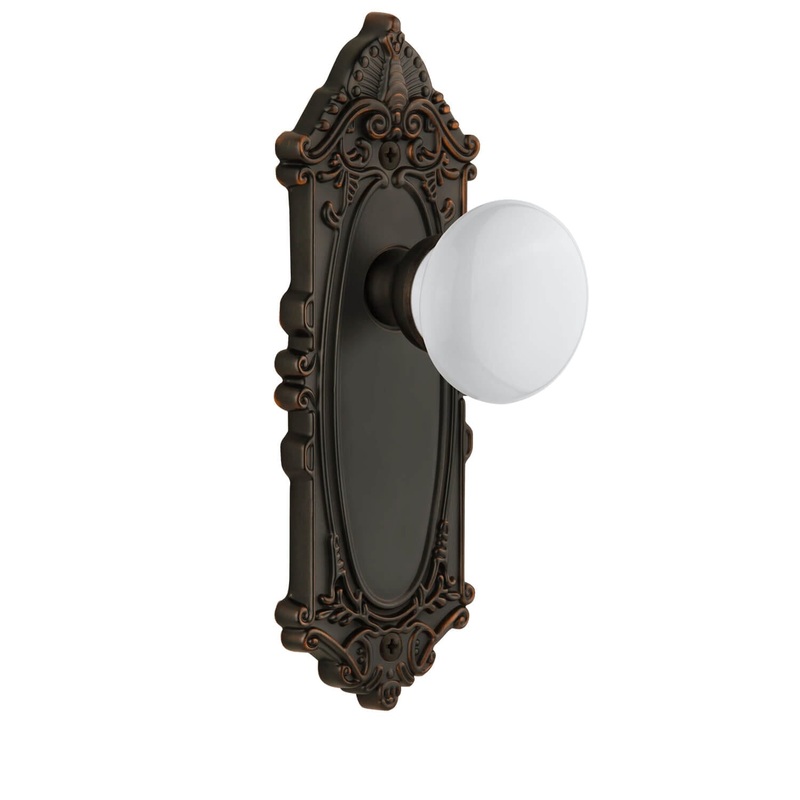 Grande Victorian Long Plate with Hyde Park Knob in Timeless Bronze
