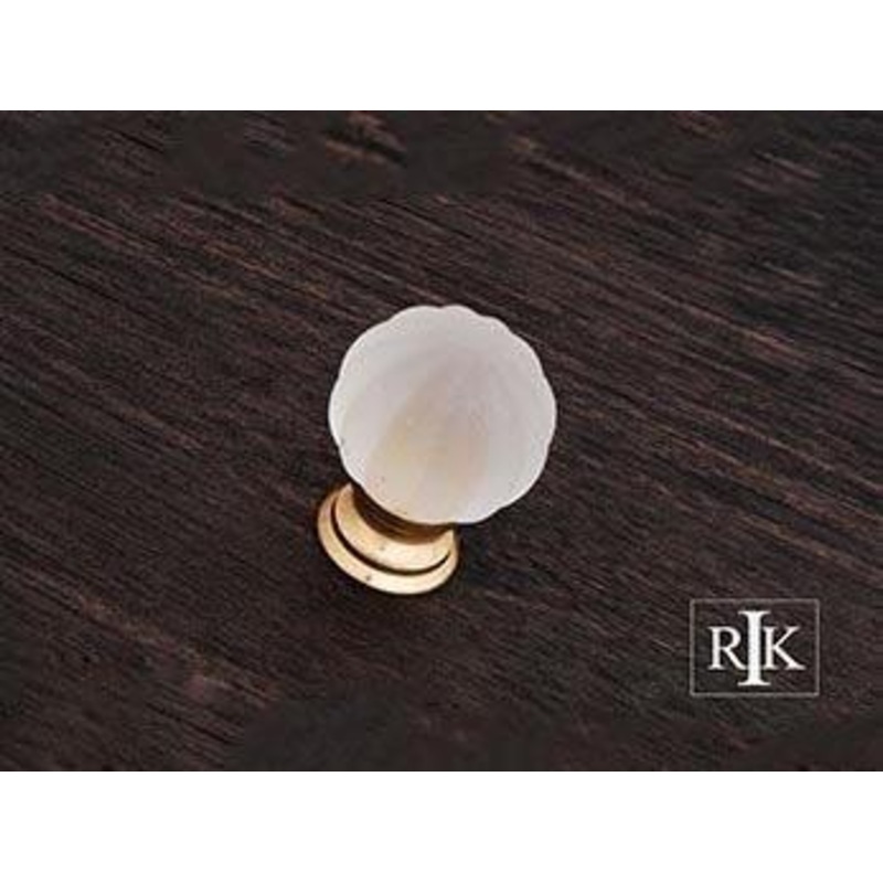 Smoked Glass Flower Knob  1 1/4 (32mm) – Polished Brass