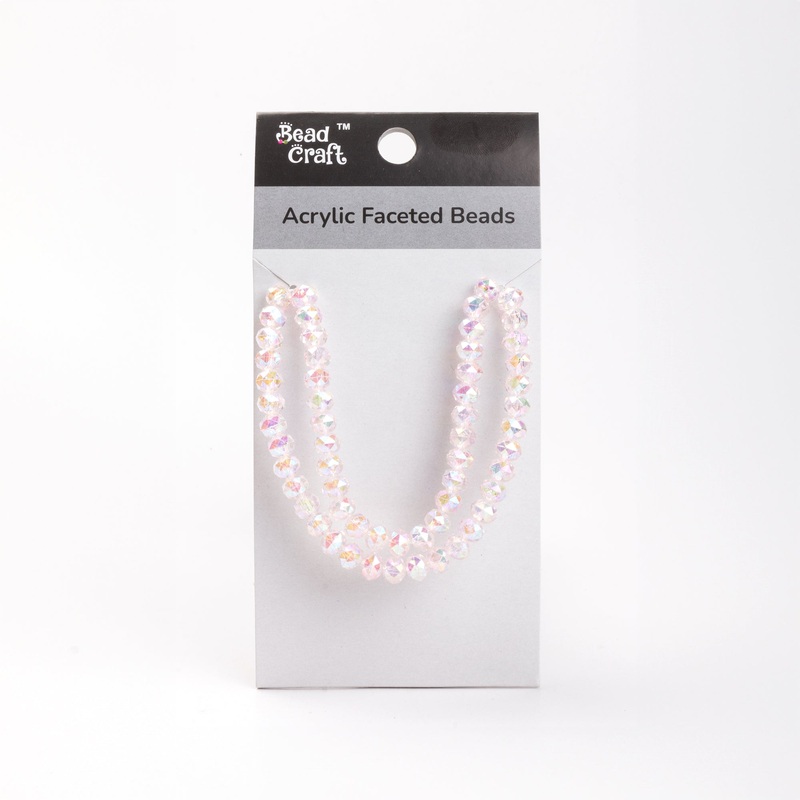 Acrylic Faceted Beads Soft pink 1 String