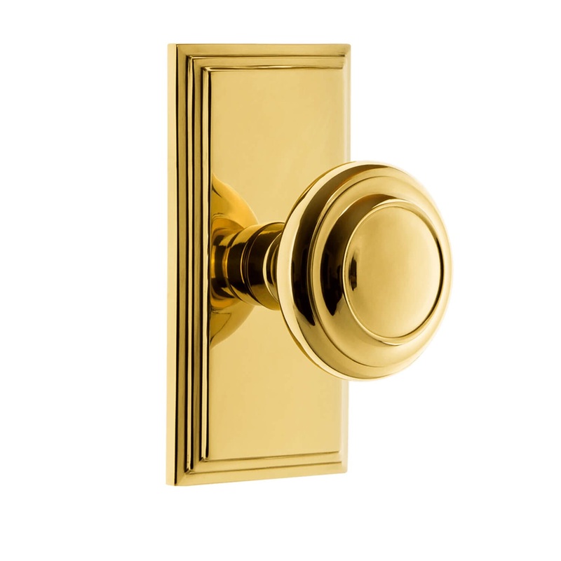 Carr Short Plate with Circulaire Knob in Lifetime Brass