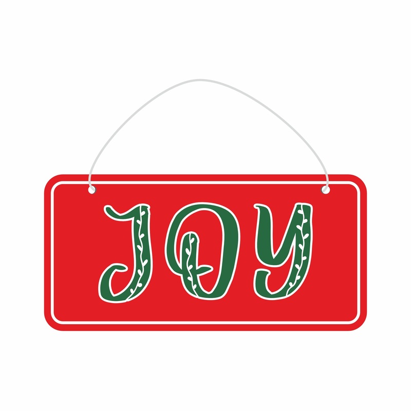 Christmas Hanging Decoration Joy Approx L15.7 X W7.5cm 2mm Thick 1pc