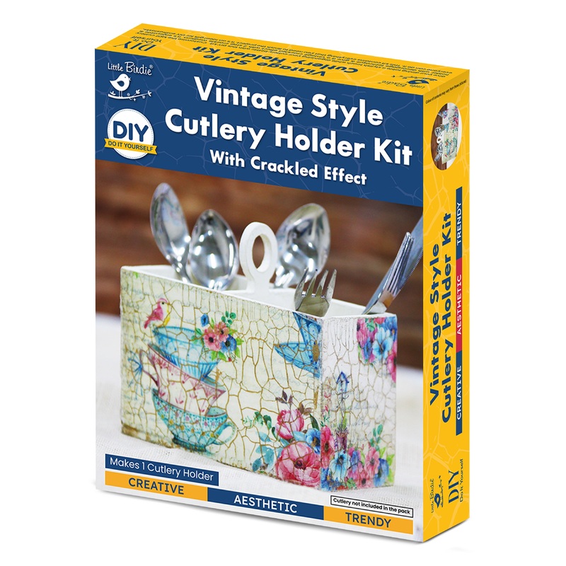 Diy Crackle Cutlery Holder Kit