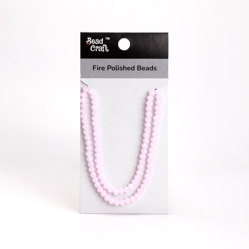 Fire Polished Beads Opaque Rose 6mm 1 String