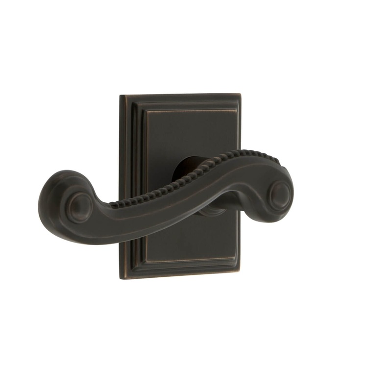 Carr Square Rosette with Newport Lever in Timeless Bronze